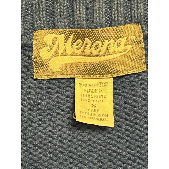 🔥 VINTAGE MERONA Y2K Intarsia Cardigan Folk Diamonds S GUC ! 🔥 - Picture 9 of 12